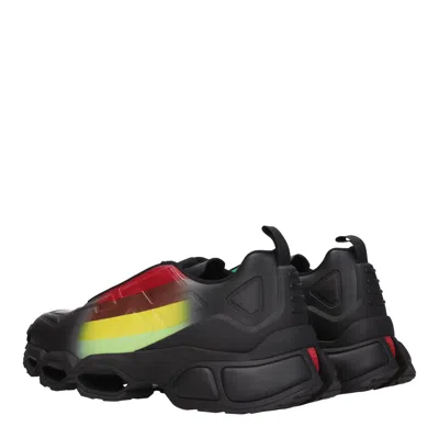 Prada Collision Cross Rubber Sneakers In Black,multicolor