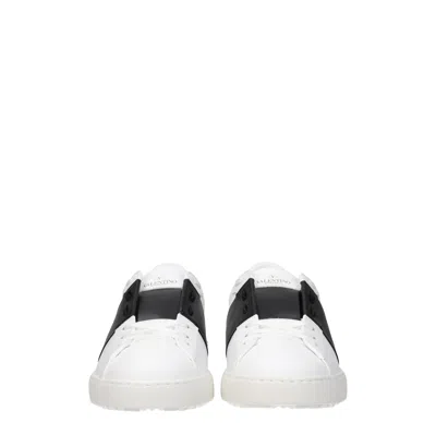Valentino Garavani Open Leather Sneakers With Contrast Band And Stud Details Shoes In White