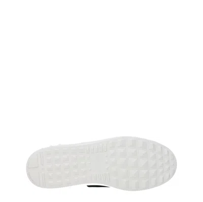 Valentino Garavani Open Leather Sneakers With Contrast Band And Stud Details Shoes In White