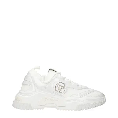 Philipp Plein White Technical Fabric Predator Sneakers In White