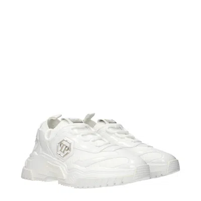 Philipp Plein White Technical Fabric Predator Sneakers In White