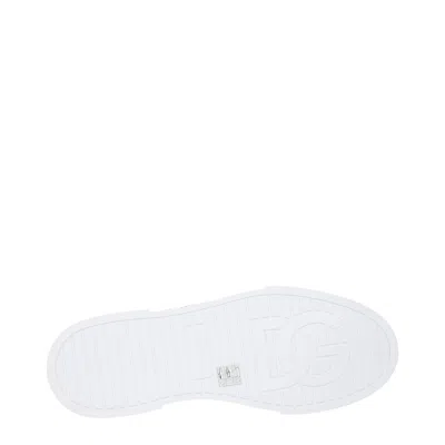 Dolce & Gabbana Portofino Light Sneakers In Black And White Leather