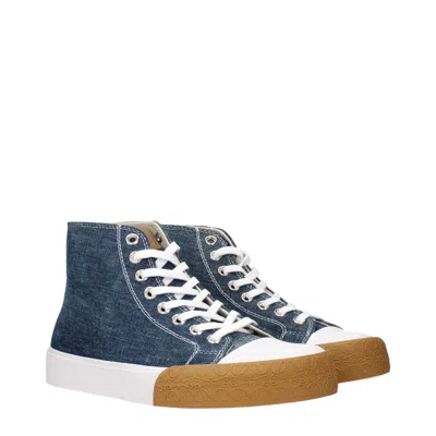 Loewe Bloc Denim Sneakers In Blue