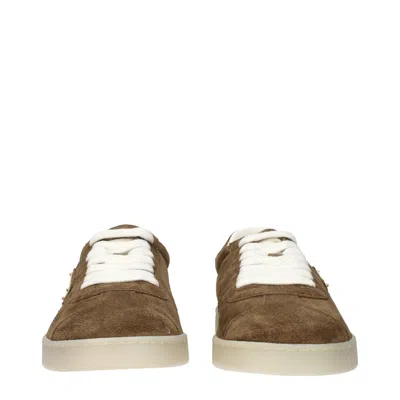 Prada Cotton Sigaro Sneakers In Brown