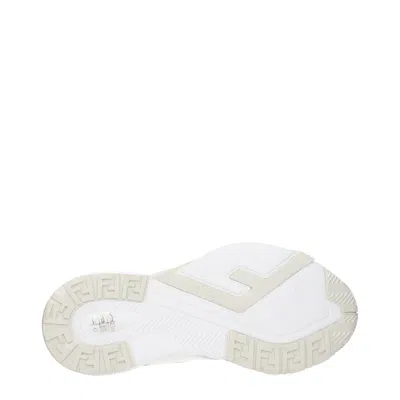 Fendi Luxurious Calf Leather Sneakers In Neutral