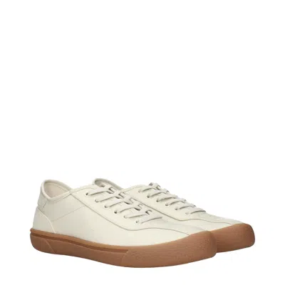 The Row Beige Viscose And Linen Canvas Sneakers In Neutral