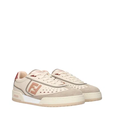 Fendi Match Womans Sneakers In Neutral