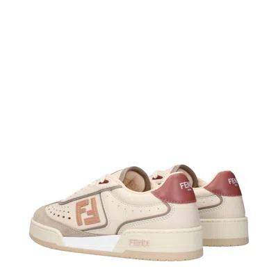 Fendi Match Womans Sneakers In Neutral
