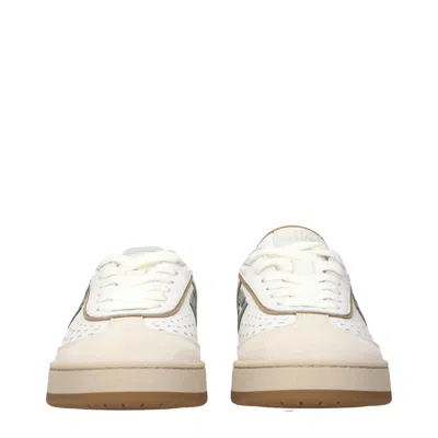 Fendi Uwhi Sage Linen Leather Sneakers In Neutral
