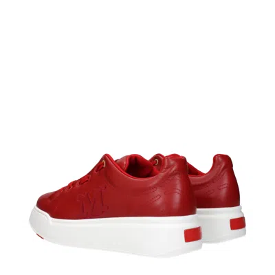Max Mara Women's Sneakers Red Leather In Red