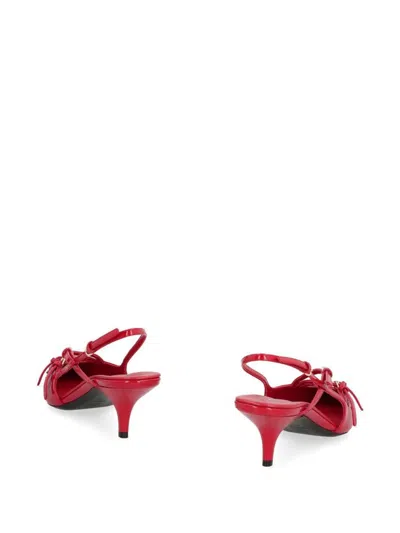 Miu Miu Patent Leather Slingbacks With Buckles Shoes In Red