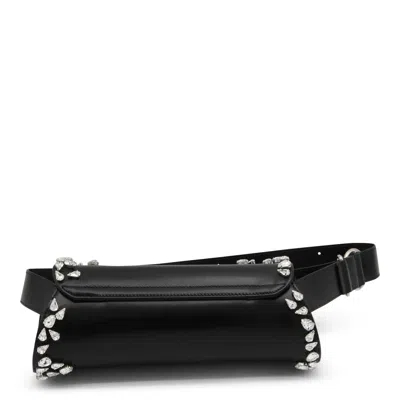 Jil Sander Small Cannolo Crystal Shoulder Bag In Black