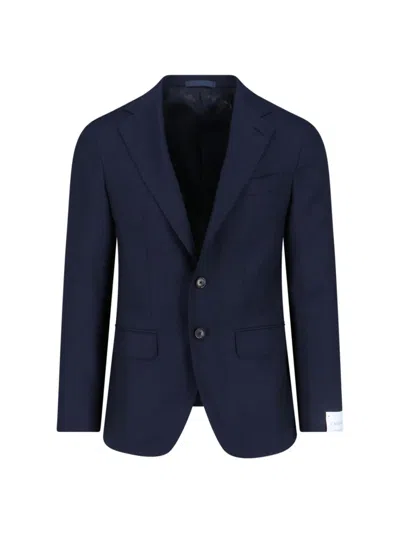 Caruso Single-breasted Blazer In Blue