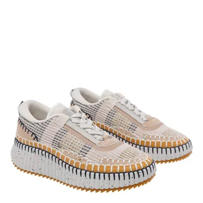 Chloé Multicolor Fabric Nama Sneakers In Neutral
