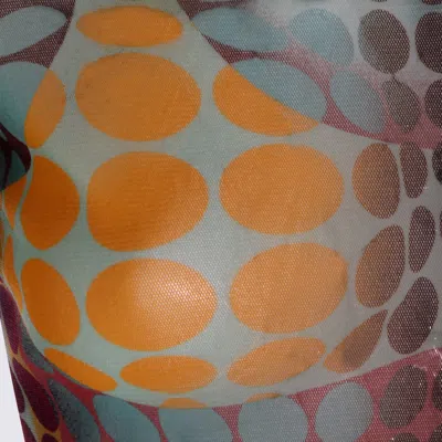 Jean Paul Gaultier Sheer Turtleneck Top Long Sleeves Design In Multi