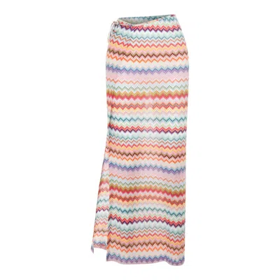 Missoni Midi Knee Length Skirt Drawstring Elastic Waistband In Multi