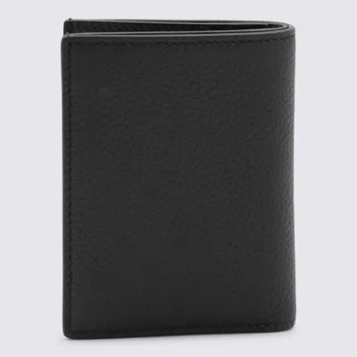 Tom Ford Black Card Holder With Embossed Logo Lettering On The Front In Grained Leather Man