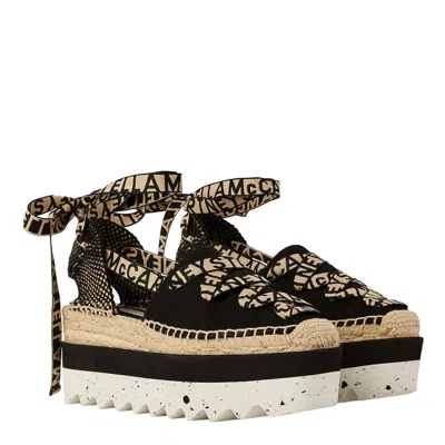 Stella Mccartney Stella Mc Cartney Gaia Wedge Espadrillas In Black