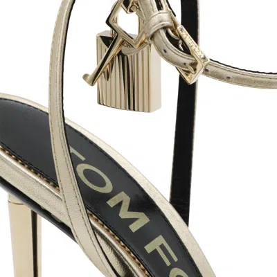 Tom Ford 85mm Padlock Leather Sandals In Pink
