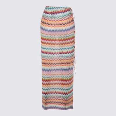 Missoni Midi Knee Length Skirt Drawstring Elastic Waistband In Multi