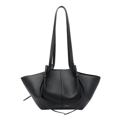 Yuzefi Mochi Pebble-grain Two-strap Shoulder Bag In Black