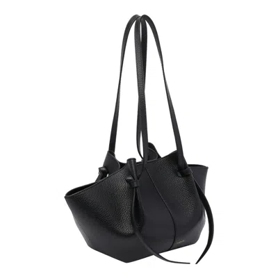 Yuzefi Mochi Pebble-grain Two-strap Shoulder Bag In Black