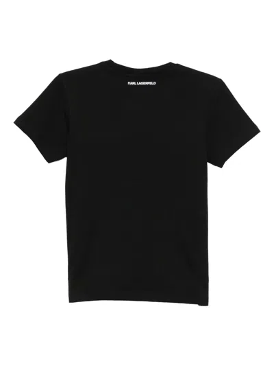 Karl Lagerfeld Rue St-guillaume Glitter T-shirt In Black