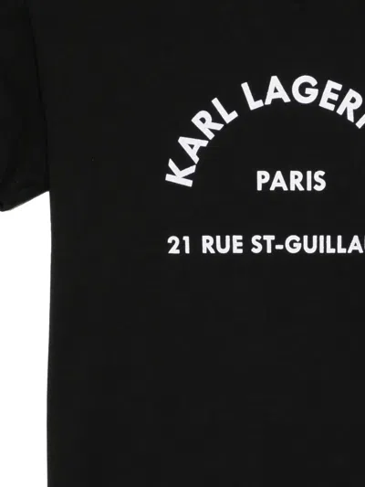 Karl Lagerfeld Rue St-guillaume Glitter T-shirt In Black