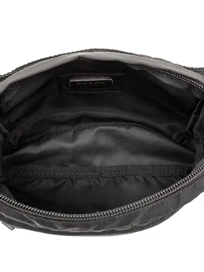 Pre-owned Prada 2013-2025 Tessuto Belt Bag In Black
