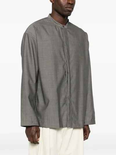 Studio Nicholson Long-sleeved Shirt In Gray
