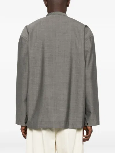 Studio Nicholson Long-sleeved Shirt In Gray