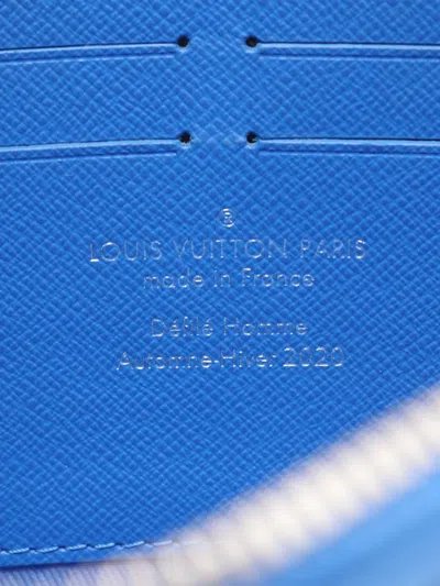 Pre-owned Louis Vuitton 2020 Monogram Clouds Soft Trunk Wallet On Chain Crossbody Bag In Blue