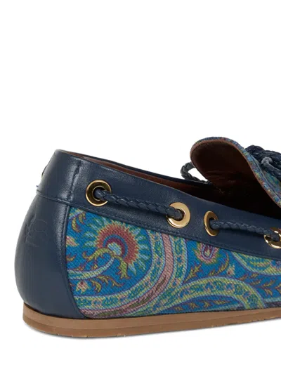 Etro Paisley Denim Loafers In Multi