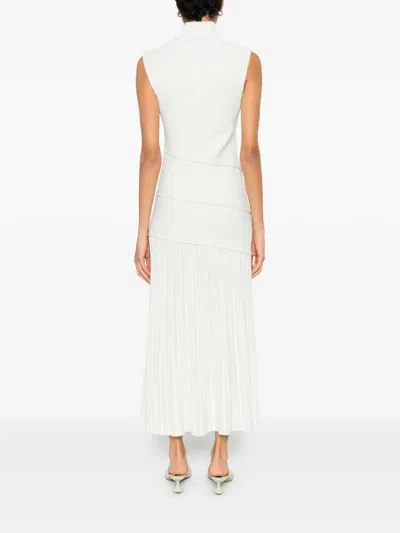 Proenza Schouler Federica Layered Ribbed-knit Midi Dress In White
