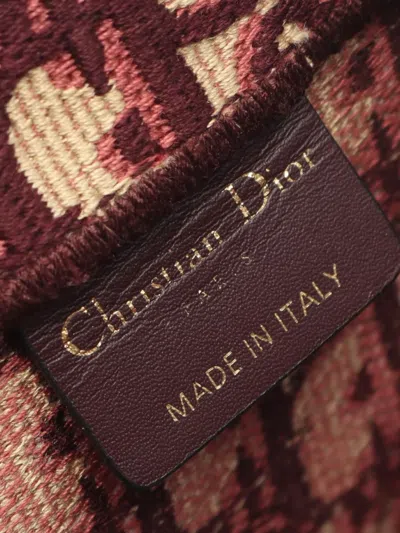 Pre-owned Dior 2019 Large Oblique Embroidered Canvas Book Tote Bag In Red