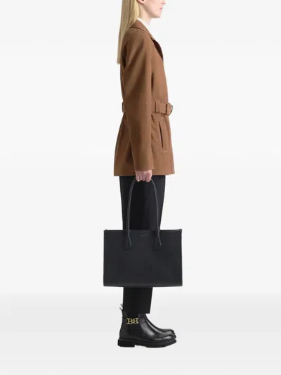 Bally Grained Leather Tote Bag In Black