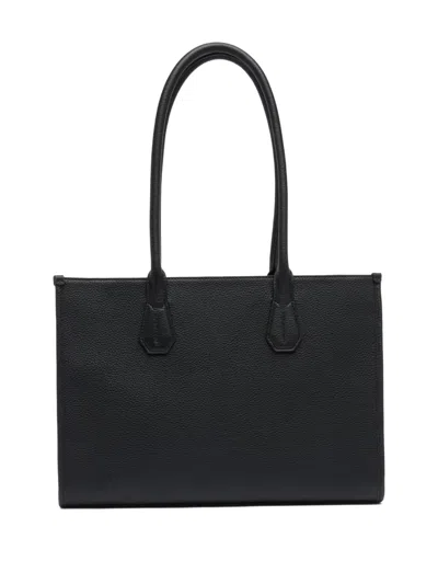 Bally Grained Leather Tote Bag In Black