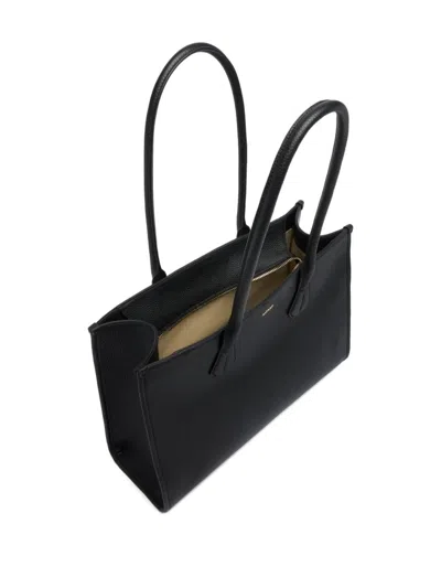 Bally Grained Leather Tote Bag In Black