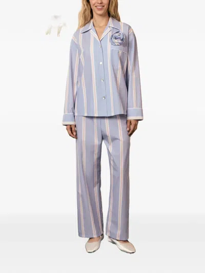 Sleeper The Rose Striped Pajama In Blue