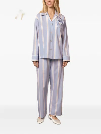 Sleeper The Rose Striped Pajama In Blue