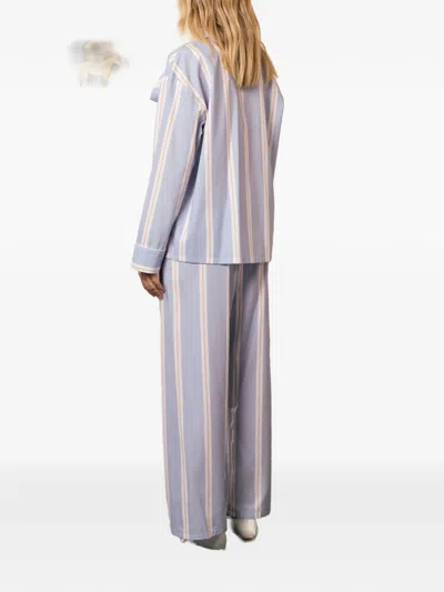 Sleeper The Rose Striped Pajama In Blue