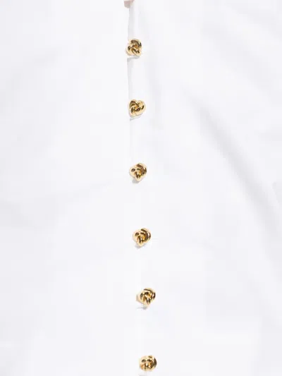 Frame Puff-sleeve Buttoned Top In White