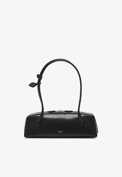 Alaïa Womens Noir Le Teckel Branded-tag Leather Shoulder Bag In Black