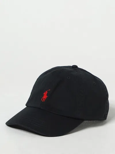 Polo Ralph Lauren Black Baseball Cap With Logo Embroidery In Cotton Man In Multi