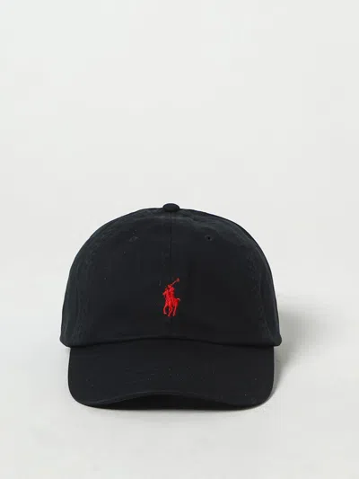 Polo Ralph Lauren Black Baseball Cap With Logo Embroidery In Cotton Man In Multi