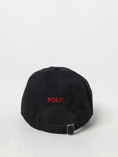 Polo Ralph Lauren Black Baseball Cap With Logo Embroidery In Cotton Man In Multi