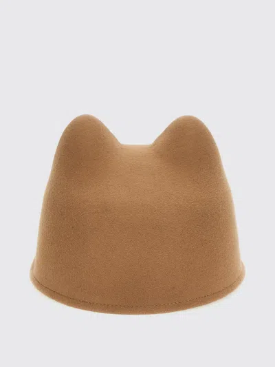 Maison Michel Jamie Ear-detail Wool Cap In Brown