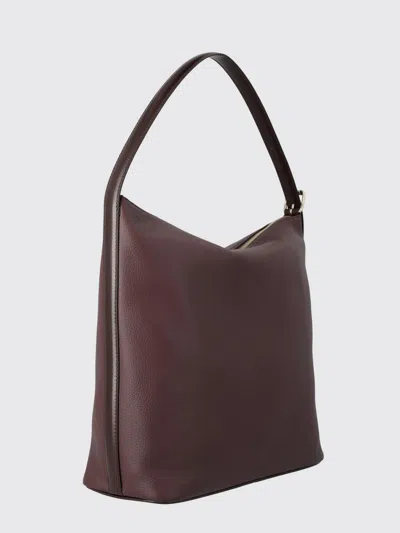 Apc Smooth Leather Shoulder Bag With Adjustable Strap In Burgundy