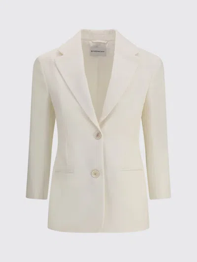 Givenchy Longline Jacket Featuring Front Pockets In White