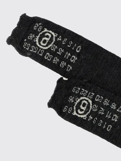Mm6 Maison Margiela Numeric Signature Gloves Featuring Knitted Design In Black